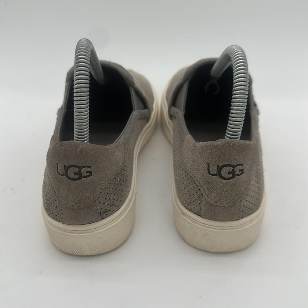 UGG Shoes Women 6.5 Abies Perforated Platform Slip On Sneaker 1108631 Gray Suede - Picture 10 of 14
